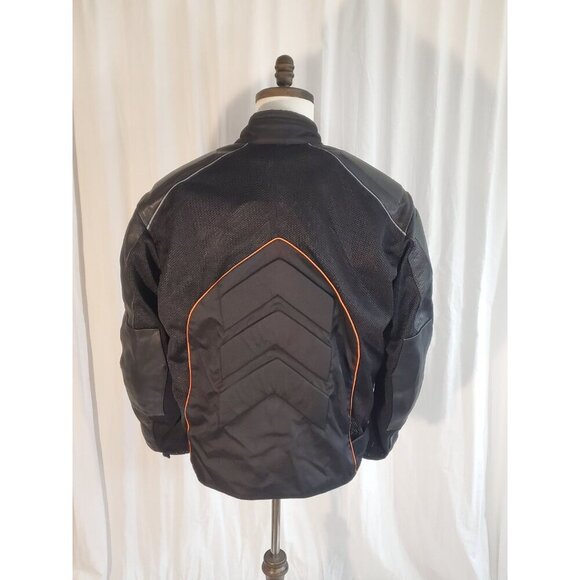 Milwaukee Performance Apparel Men’s Motorcycle Jacket Armored Black Orange Sz L - Picture 2 of 15